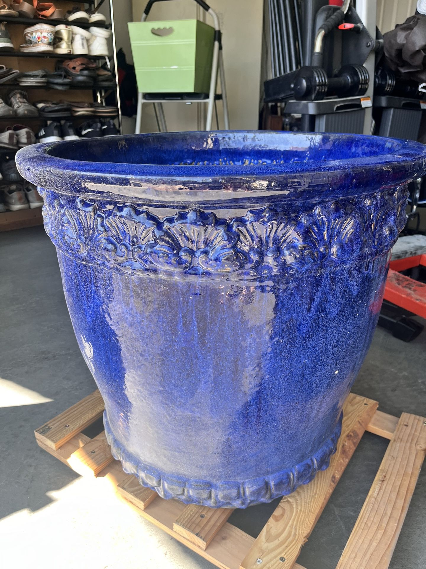 Bright blue glazed ceramic pot from Little Baja.