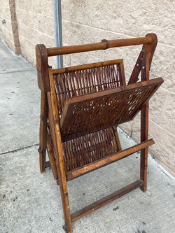 VTG 2 Tier Bamboo Raton Magazine Rack 