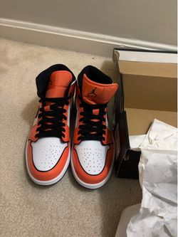 Air Jordan 1 Mid SE Mens 8 Womens 10 Turf Orange