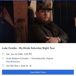 Luke Combs Concert 4/4 Charlottesville With Parking