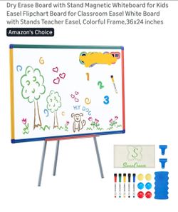 Dry Erase Board with stand White Board 18"x24" / Pizarron para niños 18"x24"