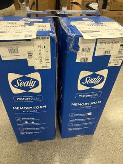 2 new queen medium posturepedic mattress $299.99 each