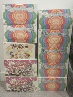 Pop Mart Labubu Whole Set Big Into Energy Have A Seat Macaroon Authentic