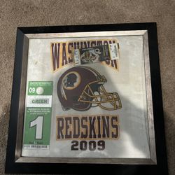 Washington Redskins 2009 Framed Towel And Tickets