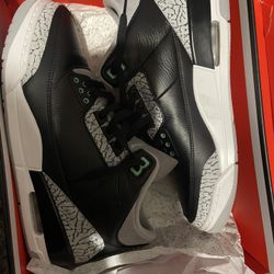 Green Glow Jordan 3s Size 10