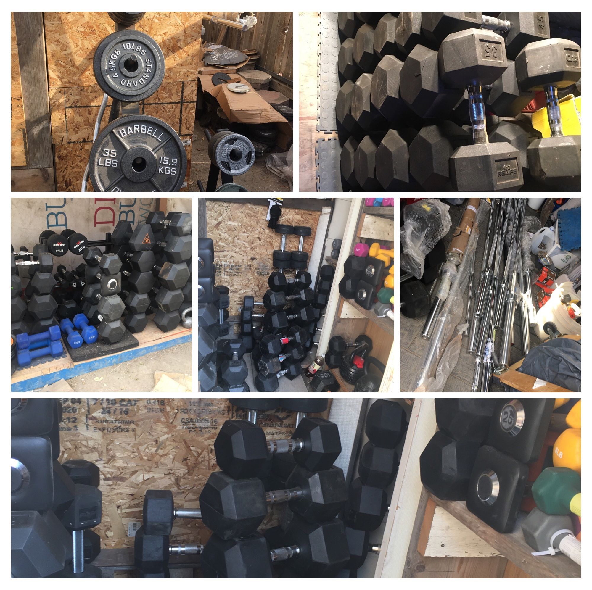 Dumbbells, Barbells, Plates, Bars, Benches, Kettlebells