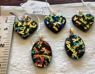 CBS Fused Glass Dichroic pendants