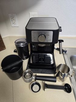 DeLonghi Stilosa Espresso Machine + everything you need to get started with making espresso at home!!