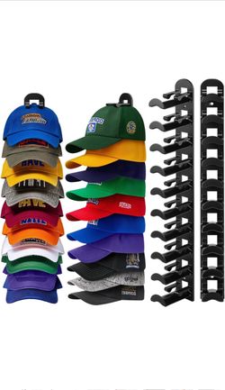 Wall-Mount Baseball Cap Rack Organizer