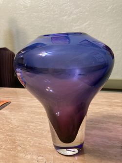 Glass. Purple Floral Vase