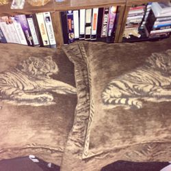 Brown Tiger Couch Pillows