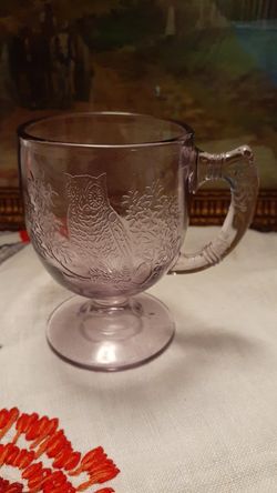 Circa 1880 rare owl pattern. Early American pattern glass.