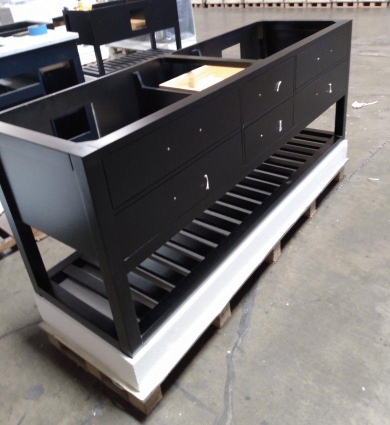 72" Black Solid Wood Bath Vanity ou376 for Sale in Rancho Cucamonga