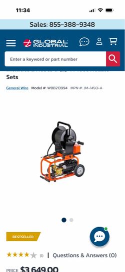 General Wire JM-1450-A Drain Jetter Machine