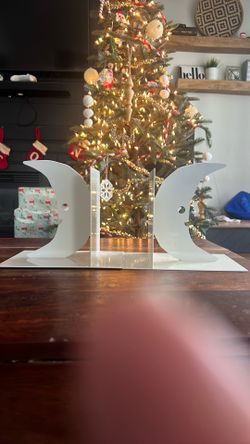 Metal Moon Book Ends