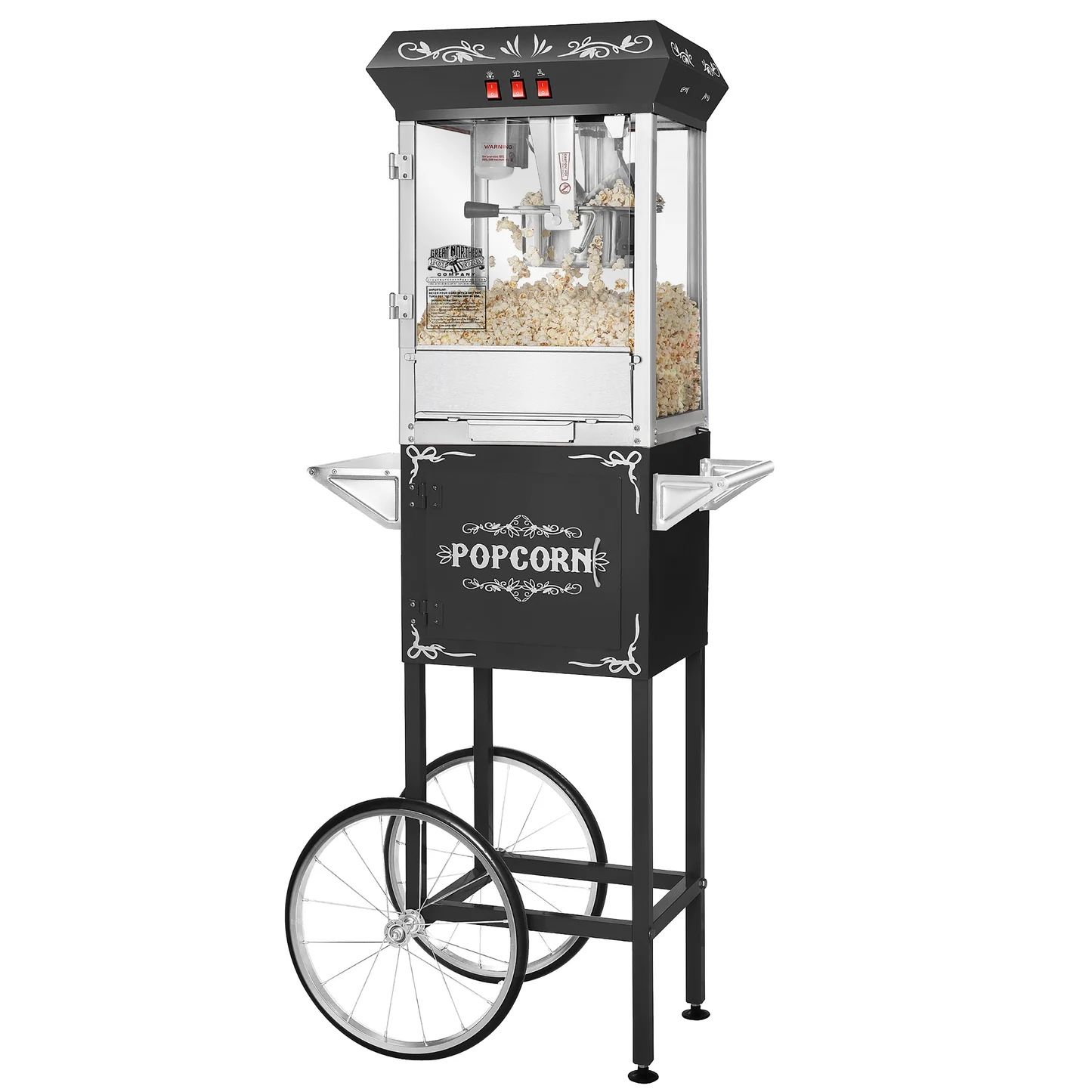 🍿 Great Northern Popcorn Machine with Cart – 8oz – Black – Like New