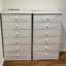 White 6 Drawer Chest 