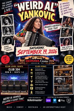 Weird Al Yankovic Concert Tickets – Club Level