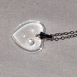 Genuine Swaroviski  Clear Crystal Heart With Diamond 