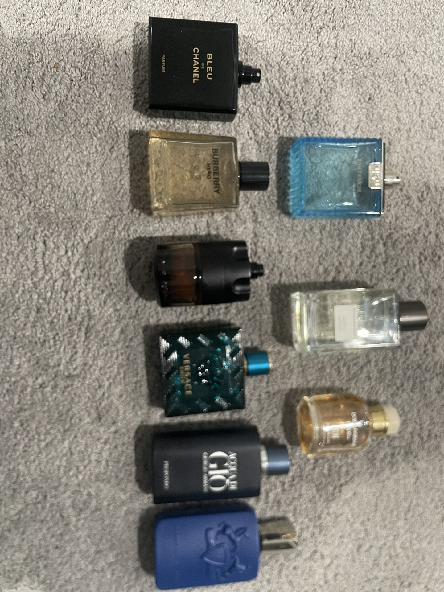 Mens Cologne For Sale Versace Eros, Burberry, Parfums De Marley, Light Blue, Blea De Channel, Azzaro The Most Wanted