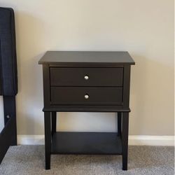 Modern Black Nightstand - New, No stains, two drawers