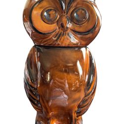 Vintage Brown Horned Owl Cookie Jar