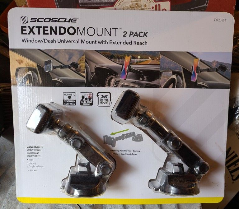 Extendomount 2 Pack Smart Phone Car Dash mount