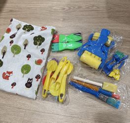 Kids Art Set with Blue and Yellow Tools