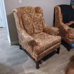 Thomasville Wing Back Chip And Dale Chairs. 