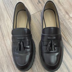Ann Taylor Leather Tassel Loafer Shoe Size 9M Leather Dark Brown