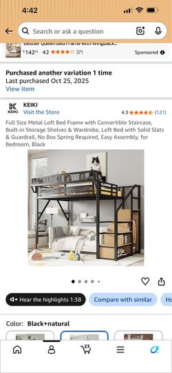 OBO Full/ Queen large  loft bed