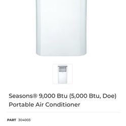 Seasons 8,500btu/5000btu Portable Air conditioner 