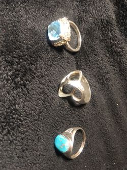 Three Sterling silver ladies rings