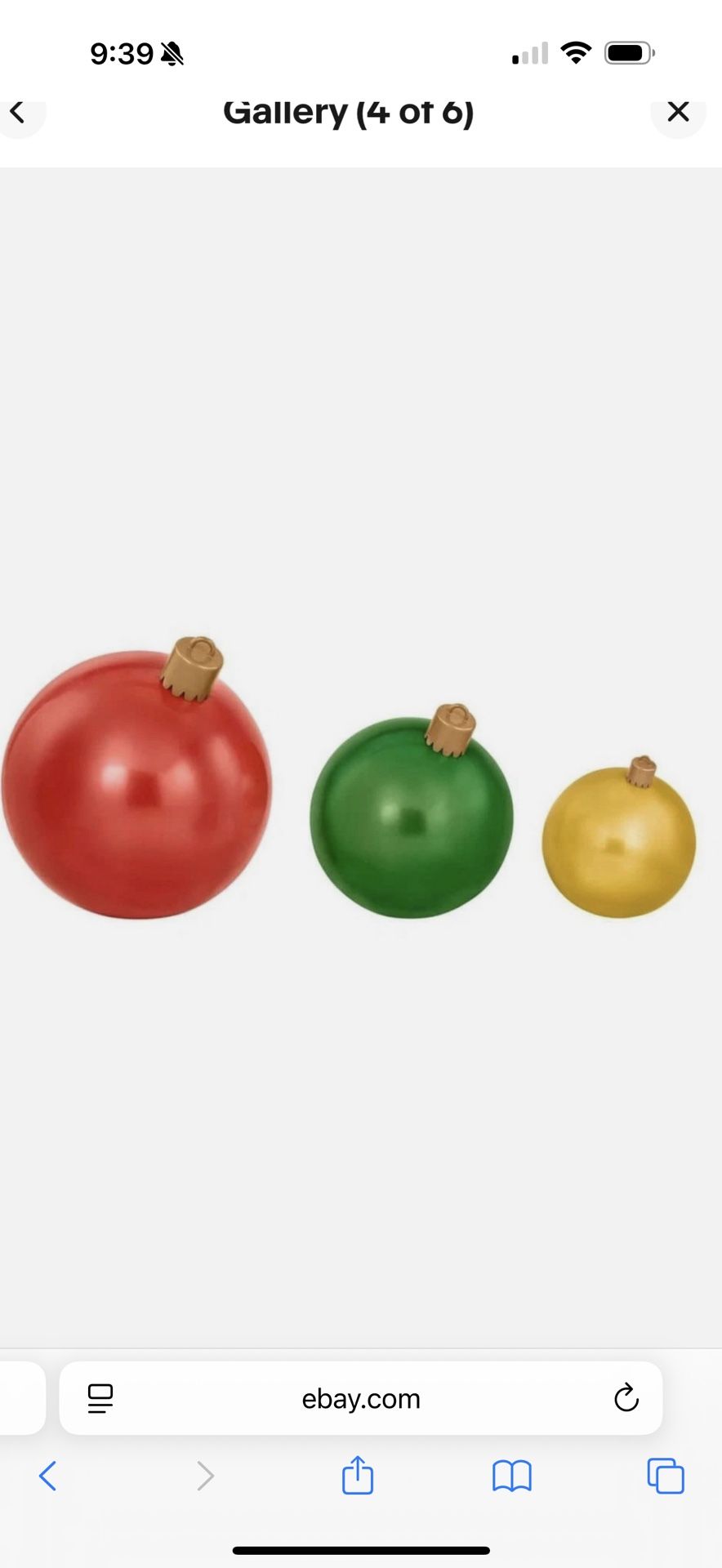 3-Piece Christmas Jumbo Ornament Set Holiday Yard Decoration