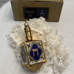 NIB vintage Kurt Adler Polonaise dreidel glass ornament, Hanukkah decor