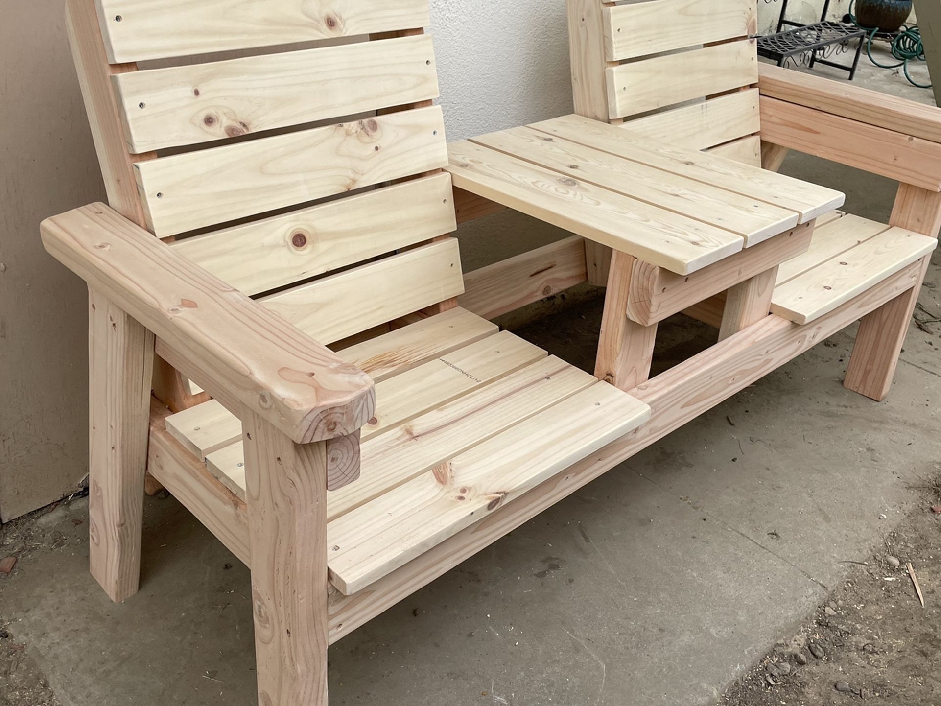 Handcrafted Double Bench With Table