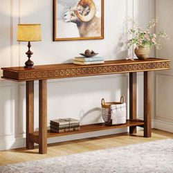 New 70.9-Inch 2-Tier Console Table, Entryway Accent Table