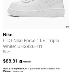 Nike (TD) Nike Force 1 LE 'Triple White'