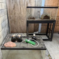 2 reptile terrarium With Stand And Accessories 