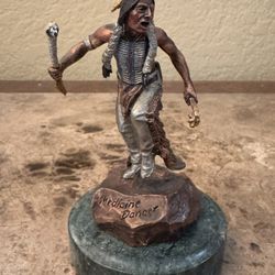 Mixed Media Pewter Native American Medicine Dancer Figurine Statue 