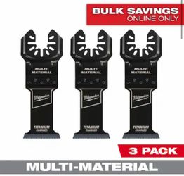 Milwaukee 1-3/8 in. Titanium Bi-Metal Universal Fit Wood and Metal Cutting Multi-Tool Oscillating Blade (3-Pack)