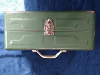 Vintage My Buddy Metal 3-tier Fishing Tackle Box for Sale in