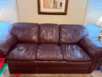 Burgundy Leather  sofa