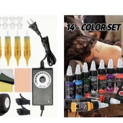 Complete Tattoo Kit With  12 Colors 