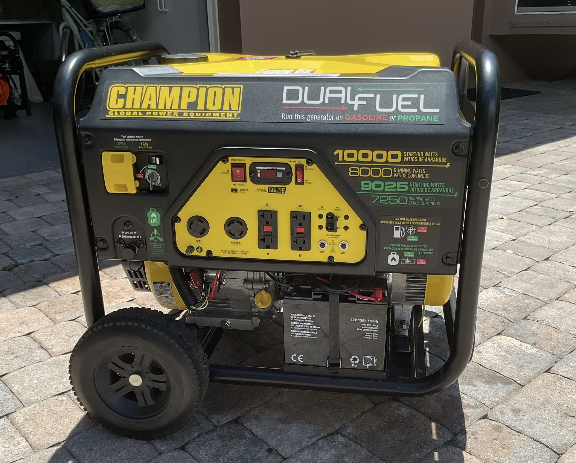EMERGENCY GENERATOR- CHAMPION 10,000 WATT DUEL FUEL - LIKE NEW!