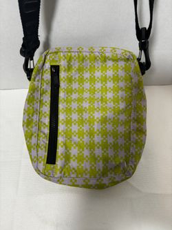 BAGGU Sport Crossbody Pink & Pistachio Pixel Gingham Pattern
