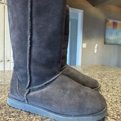 Chocolate Brown Suede Boots