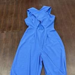 Blue Halter Jumpsuit - Size M