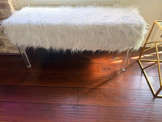 White Furry Bench