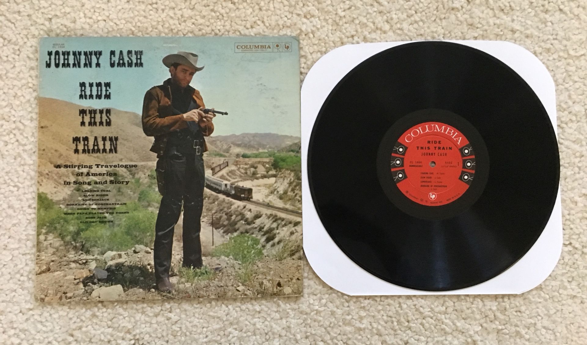 Johnny Cash “Ride This Train” vinyl lp 1960 Columbia Records Original Mono Pressing very nice collectible copy Country